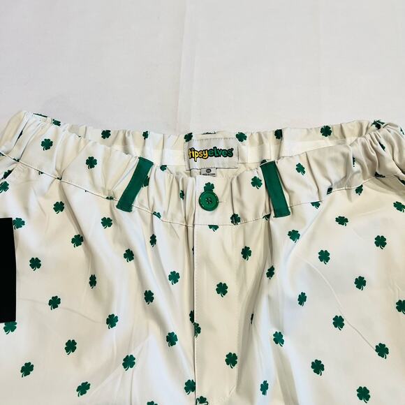 Tipsy Elves St Patty Day Shorts Clovers All Over Mens XXL White/Green (A0130) - Picture 4 of 7